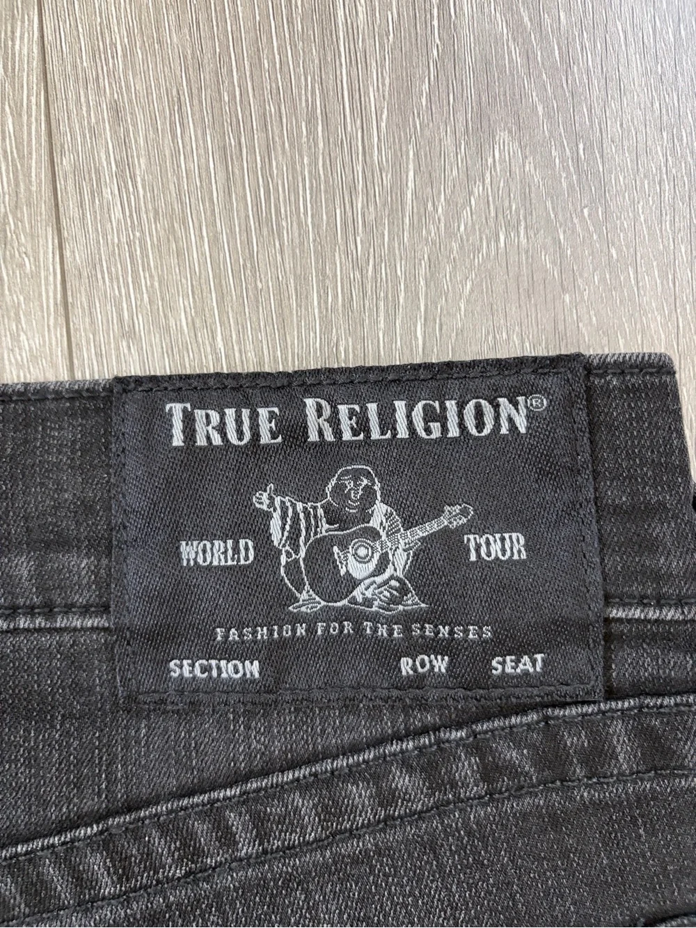 True Religion Ricky Straight Jean Black Denim Relaxed World Tour Mens size 32